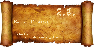 Raisz Bianka névjegykártya